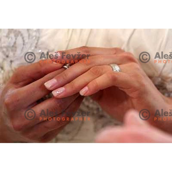 Matjaz Gojcic, professional golfer of Slovenia wedds Tanja at Ptuj Golf Course on April 30, 2011 