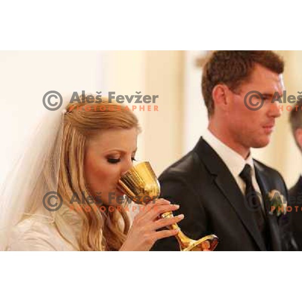 Matjaz Gojcic, professional golfer of Slovenia wedds Tanja at Ptuj Golf Course on April 30, 2011 