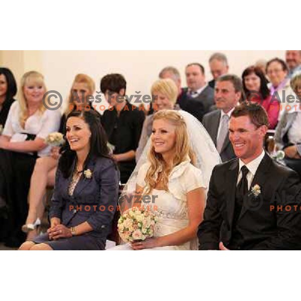 Matjaz Gojcic, professional golfer of Slovenia wedds Tanja at Ptuj Golf Course on April 30, 2011 