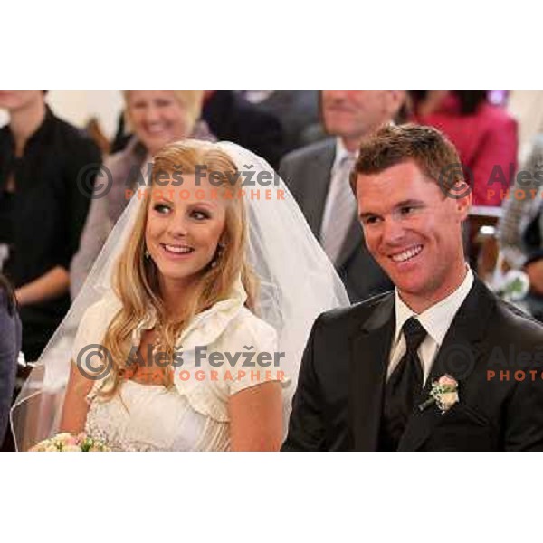 Matjaz Gojcic, professional golfer of Slovenia wedds Tanja at Ptuj Golf Course on April 30, 2011 