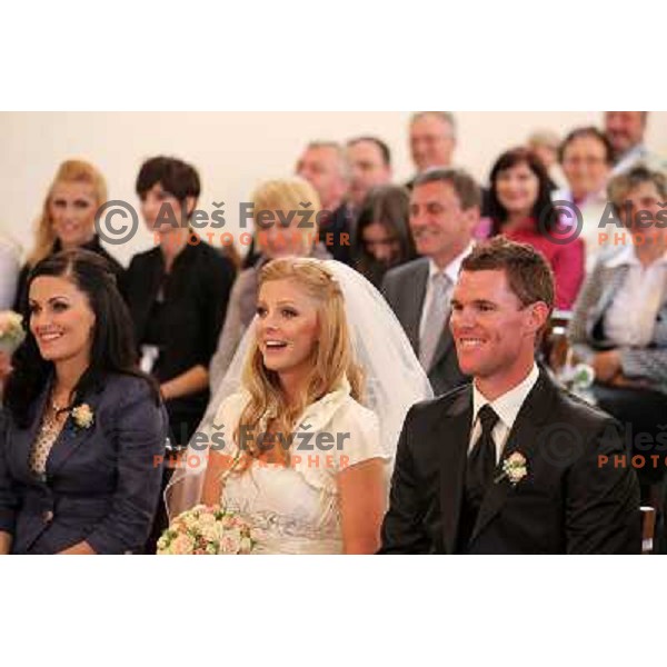 Matjaz Gojcic, professional golfer of Slovenia wedds Tanja at Ptuj Golf Course on April 30, 2011 