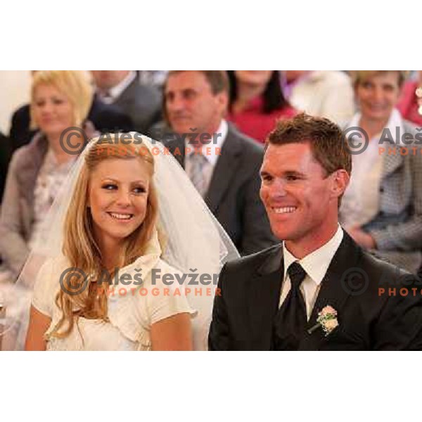 Matjaz Gojcic, professional golfer of Slovenia wedds Tanja at Ptuj Golf Course on April 30, 2011 