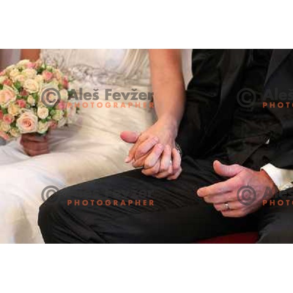 Matjaz Gojcic, professional golfer of Slovenia wedds Tanja at Ptuj Golf Course on April 30, 2011 