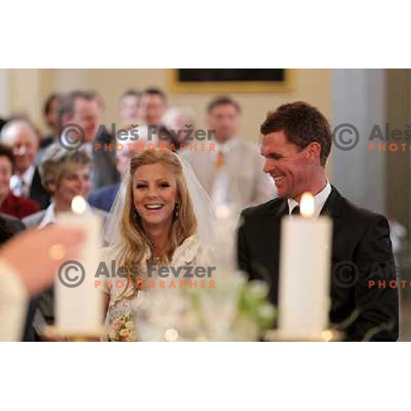 Matjaz Gojcic, professional golfer of Slovenia wedds Tanja at Ptuj Golf Course on April 30, 2011 