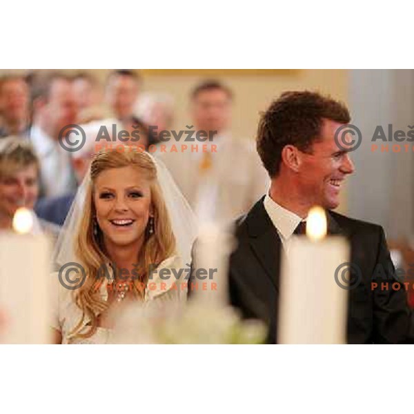 Matjaz Gojcic, professional golfer of Slovenia wedds Tanja at Ptuj Golf Course on April 30, 2011 