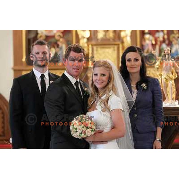 Matjaz Gojcic, professional golfer of Slovenia wedds Tanja at Ptuj Golf Course on April 30, 2011 