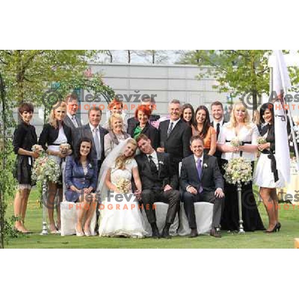 Matjaz Gojcic, professional golfer of Slovenia wedds Tanja at Ptuj Golf Course on April 30, 2011 