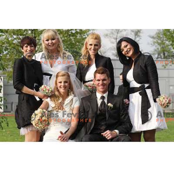Matjaz Gojcic, professional golfer of Slovenia wedds Tanja at Ptuj Golf Course on April 30, 2011 