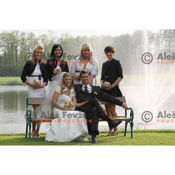 Matjaz Gojcic, professional golfer of Slovenia wedds Tanja at Ptuj Golf Course on April 30, 2011 
