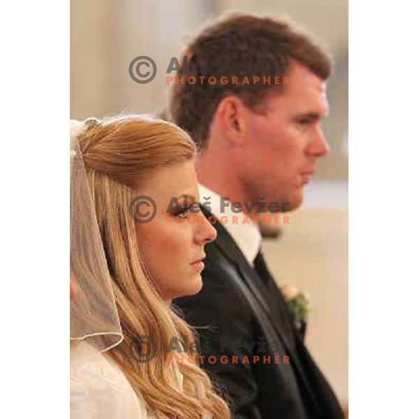 Matjaz Gojcic, professional golfer of Slovenia wedds Tanja at Ptuj Golf Course on April 30, 2011 