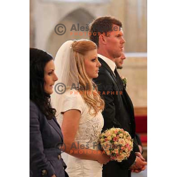 Matjaz Gojcic, professional golfer of Slovenia wedds Tanja at Ptuj Golf Course on April 30, 2011 