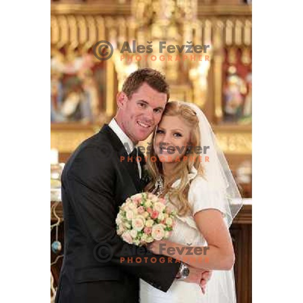 Matjaz Gojcic, professional golfer of Slovenia wedds Tanja at Ptuj Golf Course on April 30, 2011 