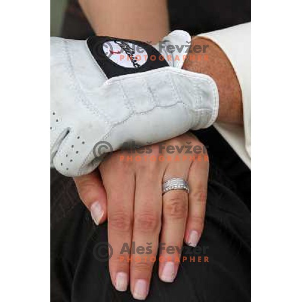 Matjaz Gojcic, professional golfer of Slovenia wedds Tanja at Ptuj Golf Course on April 30, 2011 