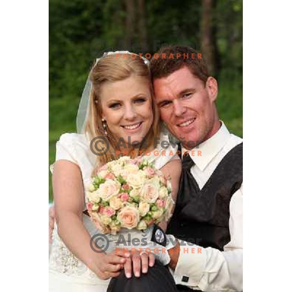 Matjaz Gojcic, professional golfer of Slovenia wedds Tanja at Ptuj Golf Course on April 30, 2011 
