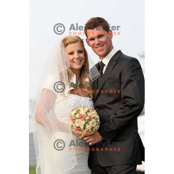 Matjaz Gojcic, professional golfer of Slovenia wedds Tanja at Ptuj Golf Course on April 30, 2011 