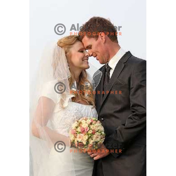 Matjaz Gojcic, professional golfer of Slovenia wedds Tanja at Ptuj Golf Course on April 30, 2011 