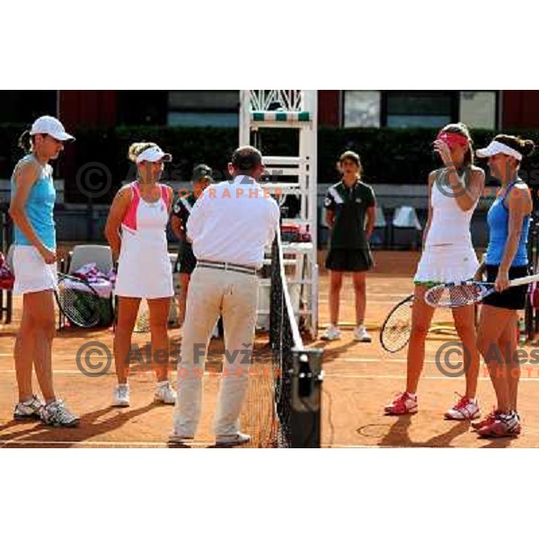 Katarina Srebotnik of Slovenia in action during Internazionali BNL D\'Italia WTA tour in Rome, Italy on May 11, 2011 