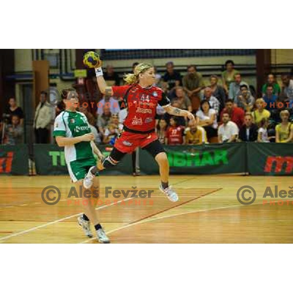 Maja Zrnec in action during handball match Krim - Krka, last game of the season, played in Galjevica, Ljubljana, Slovenia on May 14, 2011 