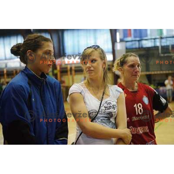 Barbara Varlec, Vesna Pus after the handball match Krim - Krka, last game of the season, played in Galjevica, Ljubljana, Slovenia on May 14, 2011 