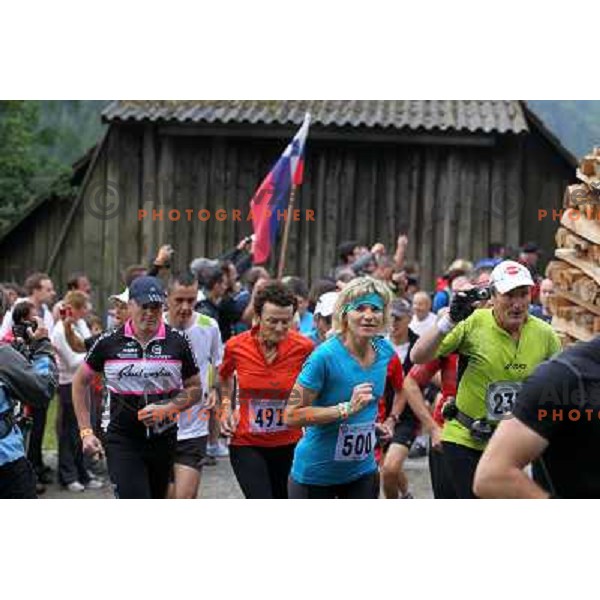 400 runners from 21 countries took part at 8th World Long Distance Mountain Running Challenge in Slovenia on June 18, 2011. Start in Petrovo Brdo, finish in Podbrdo, 37.5 km with total of 5300 meters of climbs and descents 
