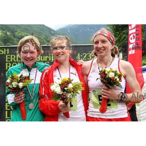 Philippa Maddams of England, winner of 8th World Long Distance Mountain Running Challenge in Slovenia on June 18, 2011. Start in Petrovo Brdo, finish in Podbrdo, 37.5 km with total of 5300 meters of climbs and descents 