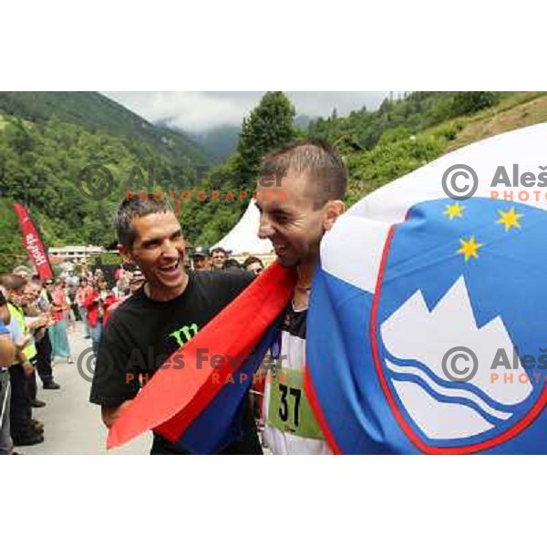 Mitja Kosovelj of Slovenia, winner of 8th World Long Distance Mountain Running Challenge in Slovenia on June 18, 2011. Start in Petrovo Brdo, finish in Podbrdo, 37.5 km with total of 5300 meters of climbs and descents 