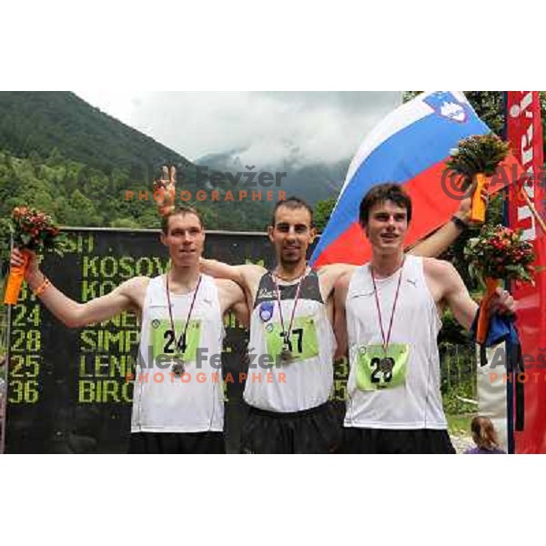 Mitja Kosovelj of Slovenia, winner of 8th World Long Distance Mountain Running Challenge in Slovenia on June 18, 2011. Start in Petrovo Brdo, finish in Podbrdo, 37.5 km with total of 5300 meters of climbs and descents 