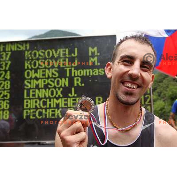 Mitja Kosovelj of Slovenia, winner of 8th World Long Distance Mountain Running Challenge in Slovenia on June 18, 2011. Start in Petrovo Brdo, finish in Podbrdo, 37.5 km with total of 5300 meters of climbs and descents 