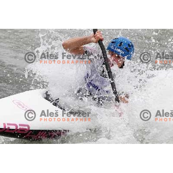 Stepanka Hilgertova of Czech Republik in action during ICF Canoe Slalom World Cup race in Tacen, Slovenia on June 26,2011 