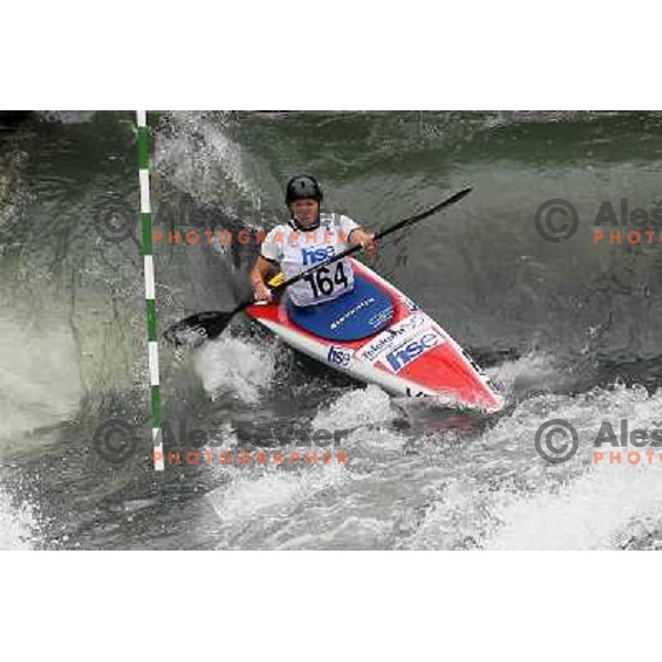 Eva Tercelj of Slovenia in action during ICF Canoe Slalom World Cup race in Tacen, Slovenia on June 26,2011 
