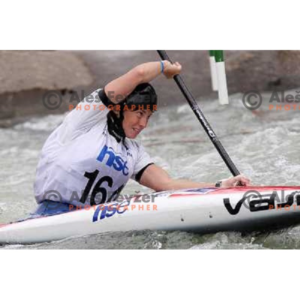 Eva Tercelj of Slovenia in action during ICF Canoe Slalom World Cup race in Tacen, Slovenia on June 26,2011 