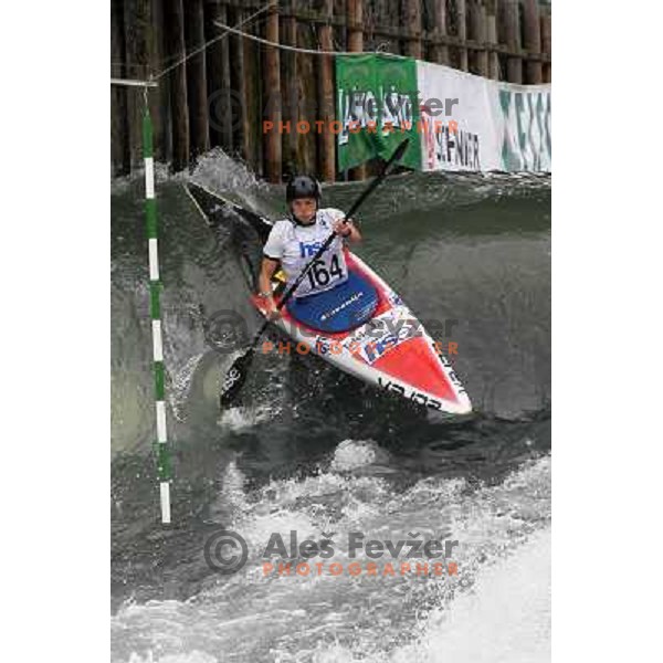Eva Tercelj of Slovenia in action during ICF Canoe Slalom World Cup race in Tacen, Slovenia on June 26,2011 
