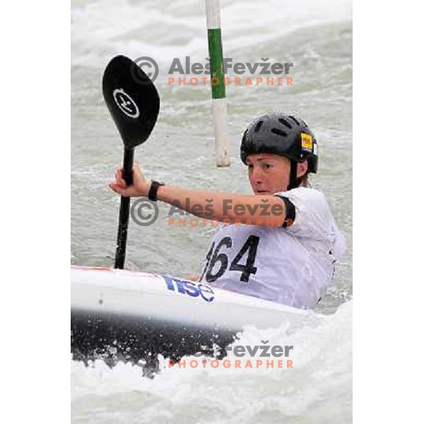 Eva Tercelj of Slovenia in action during ICF Canoe Slalom World Cup race in Tacen, Slovenia on June 26,2011 