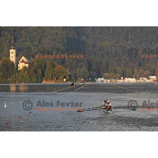 Early morning practice session at Lake Bled a day before first races at 2011 World Rowing Championships at Bled, Slovenia on August 28,2011 