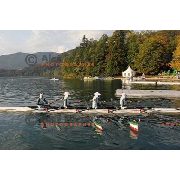 Early morning practice session at Lake Bled a day before first races at 2011 World Rowing Championships at Bled, Slovenia on August 28,2011 
