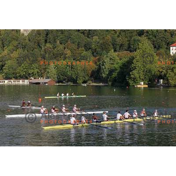 Early morning practice session at Lake Bled a day before first races at 2011 World Rowing Championships at Bled, Slovenia on August 28,2011 