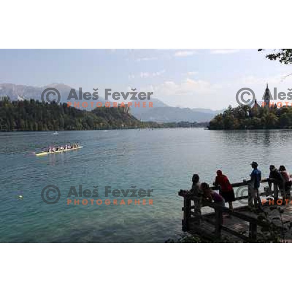 Early morning practice session at Lake Bled a day before first races at 2011 World Rowing Championships at Bled, Slovenia on August 28,2011 