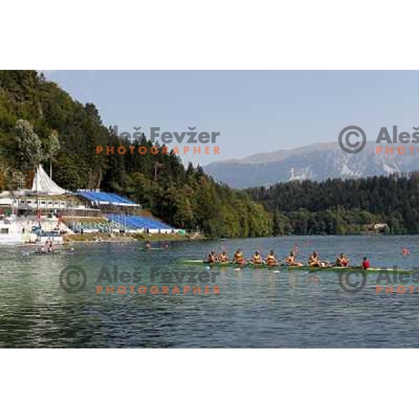 Early morning practice session at Lake Bled a day before first races at 2011 World Rowing Championships at Bled, Slovenia on August 28,2011 