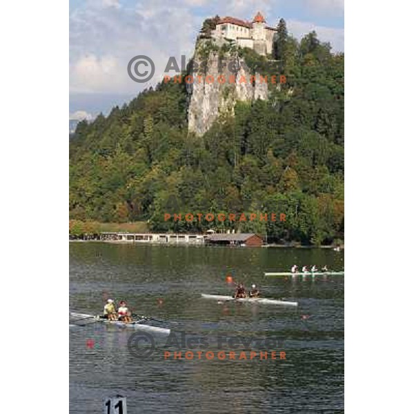 Early morning practice session at Lake Bled a day before first races at 2011 World Rowing Championships at Bled, Slovenia on August 28,2011 