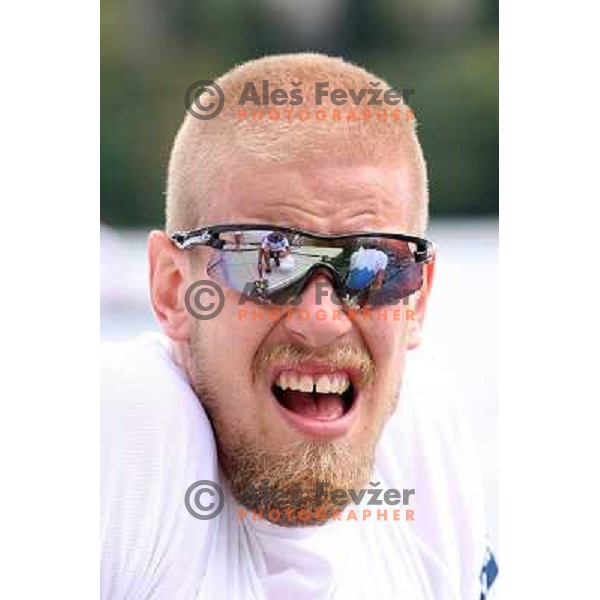 Jan Spik of Slovenia in action during first day of competition at 2011 World Rowing Championships at Bled, Slovenia on August 28,2011 