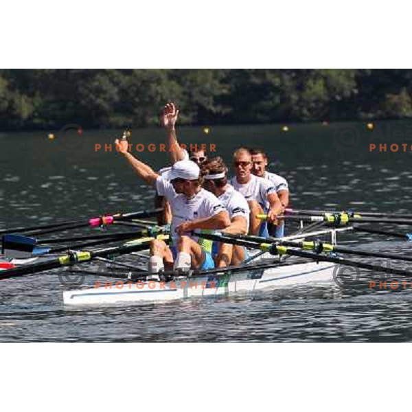 Luka Spik and Iztok Cop of Slovenia during semi-final of 2011 World Rowing Championships at Bled, Slovenia on September 1,2011 
