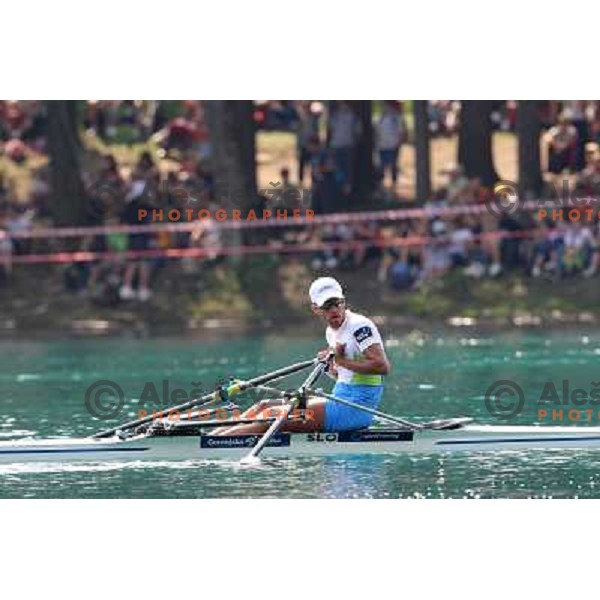 Rajko Hrvat of Slovenia during semi-final of 2011 World Rowing Championships at Bled, Slovenia on September 1,2011 