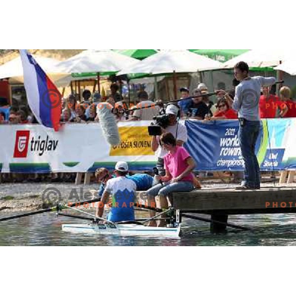 Rajko Hrvat of Slovenia during semi-final of 2011 World Rowing Championships at Bled, Slovenia on September 1,2011 