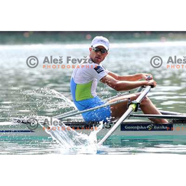 Rajko Hrvat of Slovenia during semi-final of 2011 World Rowing Championships at Bled, Slovenia on September 1,2011 