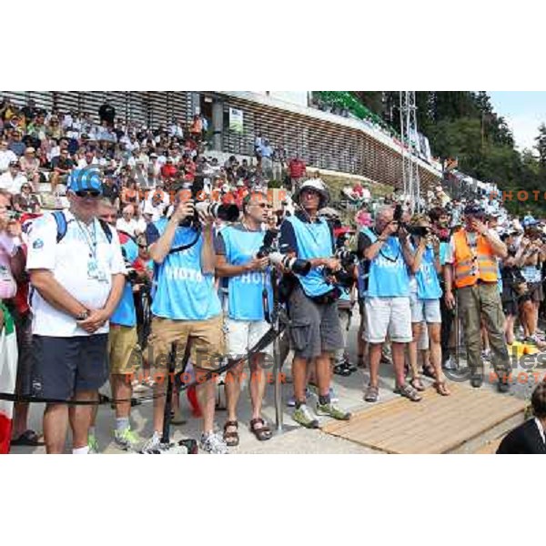 Photographers at 2011 World Rowing Championships at Bled, Slovenia on September 1,2011 