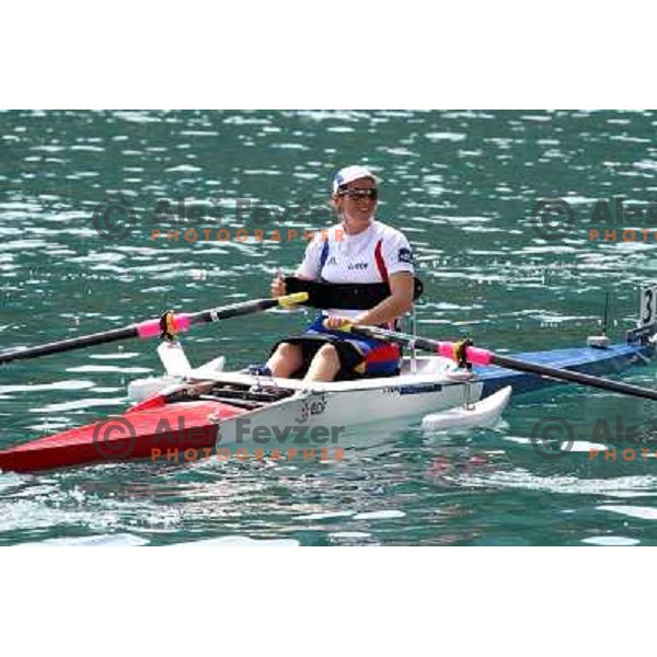 Nathalie Benoit of France, silver medalist in category ASW 1x of Disabled Rowers at 2011 World Rowing Championships at Bled, Slovenia on September 1,2011 