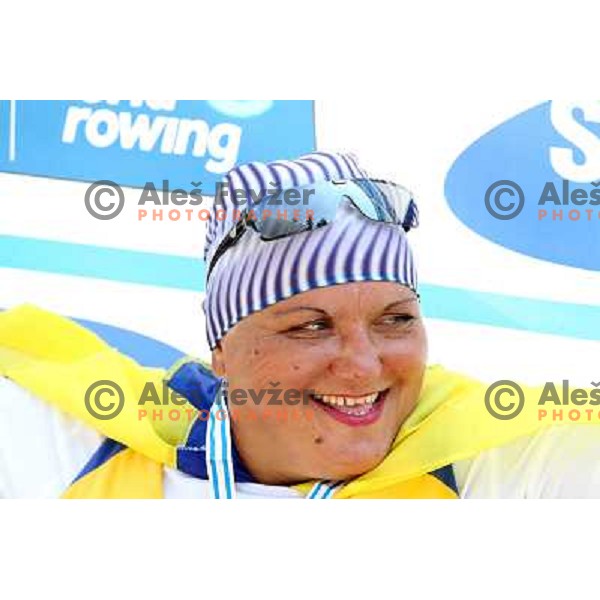 Alla Lysenko of Ukraine, gold medalist in category ASW 1x of Disabled Rowers at 2011 World Rowing Championships at Bled, Slovenia on September 1,2011 