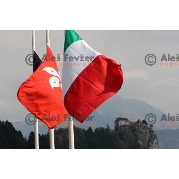 Team Italy, bronze medalists in category IDMi 4x of Disabled Rowers at 2011 World Rowing Championships at Bled, Slovenia on September 1,2011 