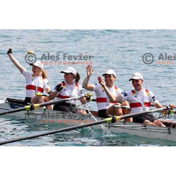 Team Germany, silver medalists in category IDMi 4x of Disabled Rowers at 2011 World Rowing Championships at Bled, Slovenia on September 1,2011 