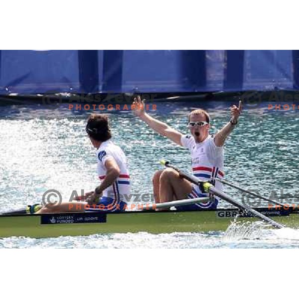 Peter Chambers and Kieren Emery of Great Britain, gold medalists in category LM2- at 2011 World Rowing Championships at Bled, Slovenia on September 1,2011 